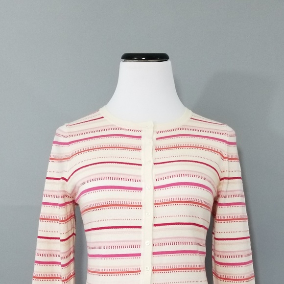 Express Cashmere Blend Stripe Cardigan Sweater - Picture 3 of 8